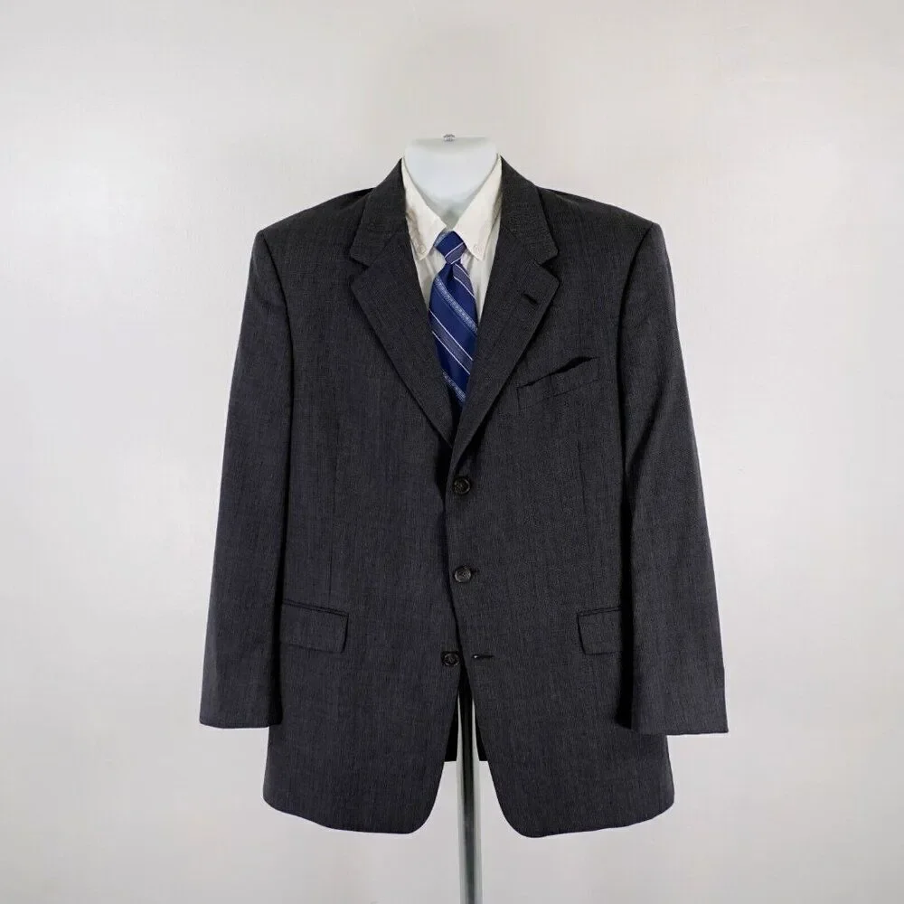 Hart Schaffner Marx‎ Wool Gray Honeycomb Check 3 Button Blazer 42R Or Slim 44R